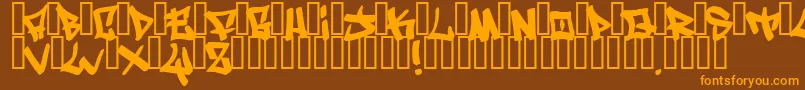 WritersFat Font – Orange Fonts on Brown Background