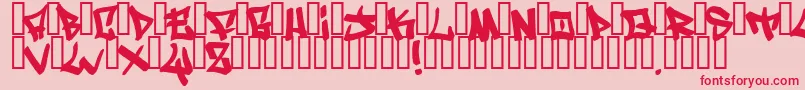 WritersFat-Schriftart – Rote Schriften auf rosa Hintergrund