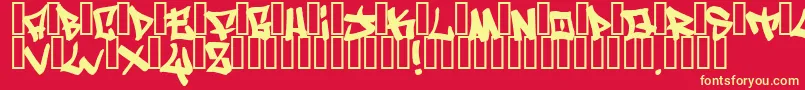 フォントWritersFat – 黄色の文字、赤い背景