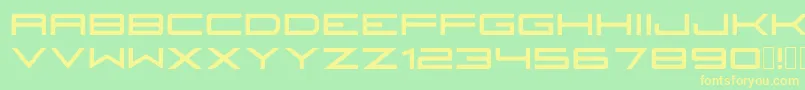 フォントFireyegf3Headline – 黄色の文字が緑の背景にあります