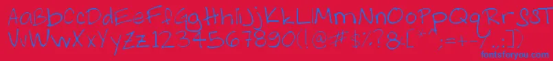 AsMelanieHandwritting Font – Blue Fonts on Red Background