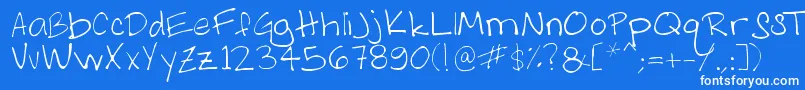 AsMelanieHandwritting Font – White Fonts on Blue Background