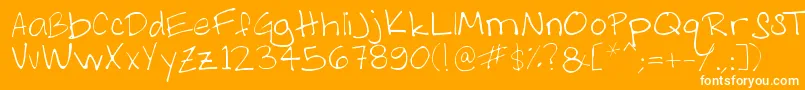 AsMelanieHandwritting Font – White Fonts on Orange Background