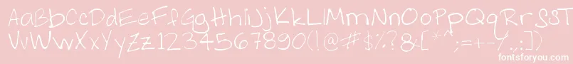 AsMelanieHandwritting Font – White Fonts on Pink Background