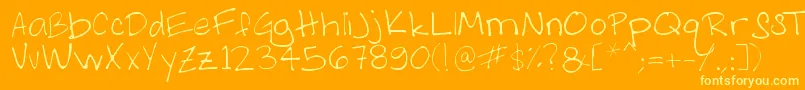 AsMelanieHandwritting Font – Yellow Fonts on Orange Background