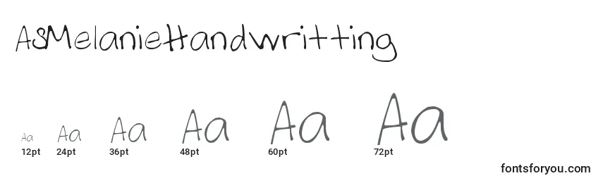 AsMelanieHandwritting Font Sizes