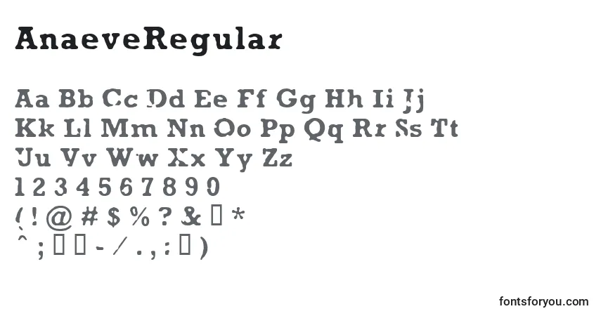 Schriftart AnaeveRegular – Alphabet, Zahlen, spezielle Symbole