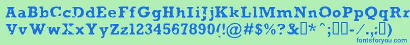 AnaeveRegular Font – Blue Fonts on Green Background