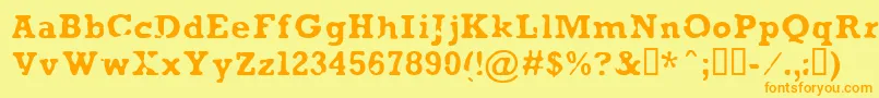 AnaeveRegular Font – Orange Fonts on Yellow Background