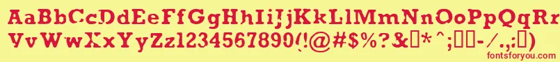 AnaeveRegular Font – Red Fonts on Yellow Background