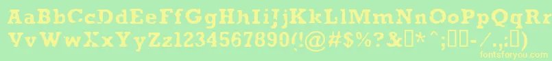 AnaeveRegular Font – Yellow Fonts on Green Background