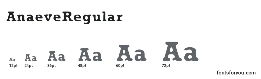 Размеры шрифта AnaeveRegular