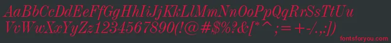 Industrial736ItalicBt Font – Red Fonts on Black Background