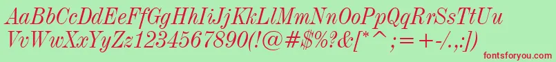 Industrial736ItalicBt Font – Red Fonts on Green Background