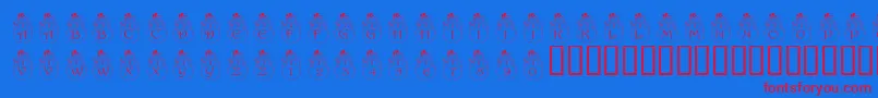 Pf-fontti – punaiset fontit sinisellä taustalla