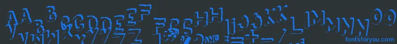 Yes3Dshaken Font – Blue Fonts on Black Background