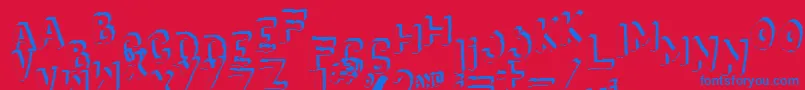 Yes3Dshaken Font – Blue Fonts on Red Background