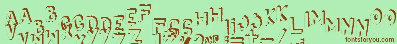 Yes3Dshaken Font – Brown Fonts on Green Background