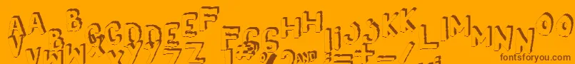 Yes3Dshaken Font – Brown Fonts on Orange Background