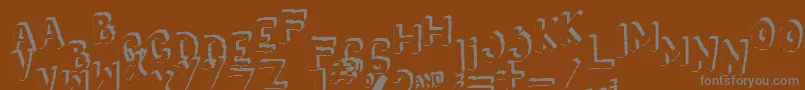 Yes3Dshaken Font – Gray Fonts on Brown Background