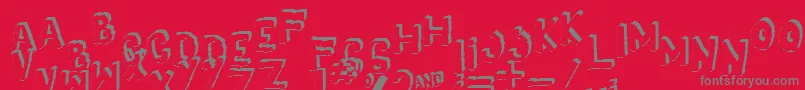 Yes3Dshaken Font – Gray Fonts on Red Background