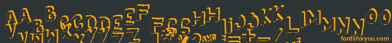 Yes3Dshaken Font – Orange Fonts on Black Background