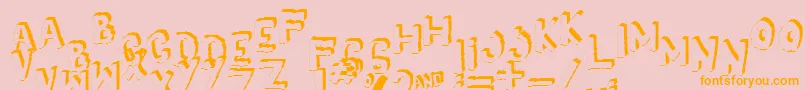 Yes3Dshaken Font – Orange Fonts on Pink Background