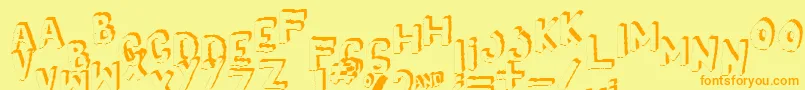 Yes3Dshaken Font – Orange Fonts on Yellow Background