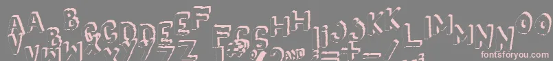 Yes3Dshaken Font – Pink Fonts on Gray Background