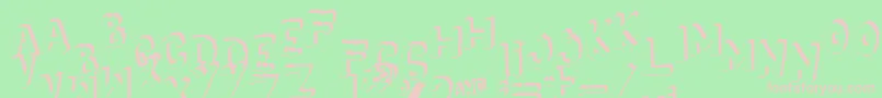 Fonte Yes3Dshaken – fontes rosa em um fundo verde