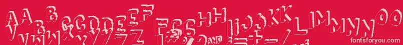 Yes3Dshaken Font – Pink Fonts on Red Background