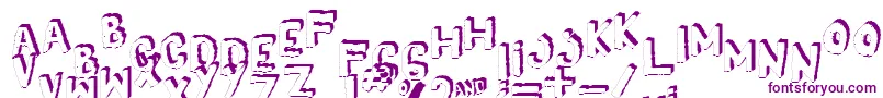 Yes3Dshaken Font – Purple Fonts on White Background