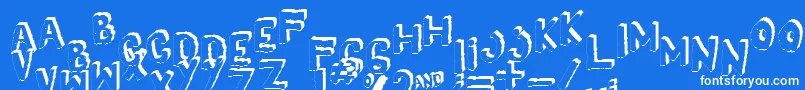 Yes3Dshaken Font – White Fonts on Blue Background