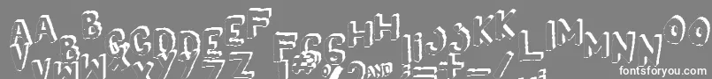 Fonte Yes3Dshaken – fontes brancas em um fundo cinza