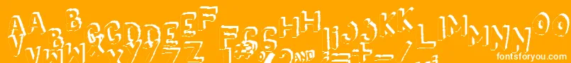 Yes3Dshaken Font – White Fonts on Orange Background