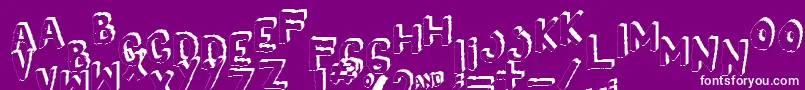 Police Yes3Dshaken – polices blanches sur fond violet