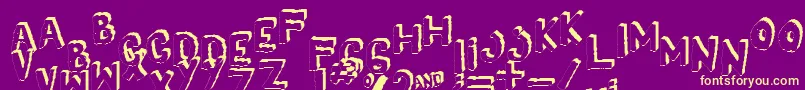 fuente Yes3Dshaken – Fuentes Amarillas Sobre Fondo Morado