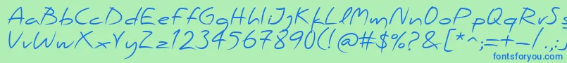 PfscandalproRegular-fontti – siniset fontit vihreällä taustalla