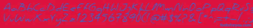 PfscandalproRegular Font – Blue Fonts on Red Background