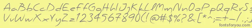 フォントPfscandalproRegular – 黄色の背景に灰色の文字