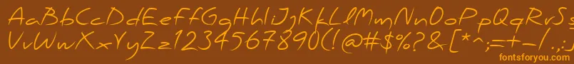 PfscandalproRegular Font – Orange Fonts on Brown Background