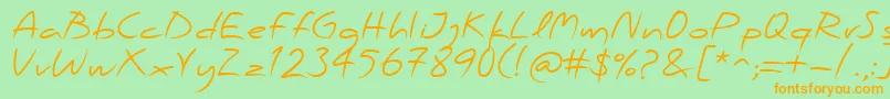 PfscandalproRegular Font – Orange Fonts on Green Background