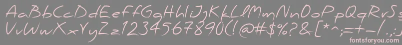 PfscandalproRegular-Schriftart – Rosa Schriften auf grauem Hintergrund