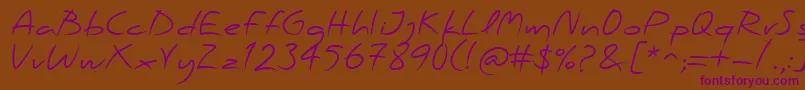 PfscandalproRegular-Schriftart – Violette Schriften auf braunem Hintergrund