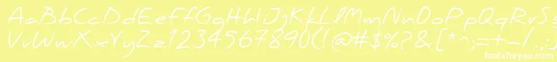 フォントPfscandalproRegular – 黄色い背景に白い文字