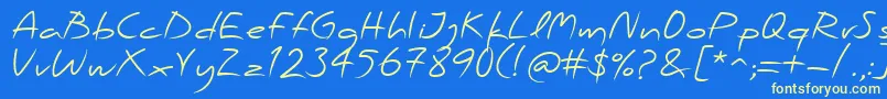 フォントPfscandalproRegular – 黄色の文字、青い背景