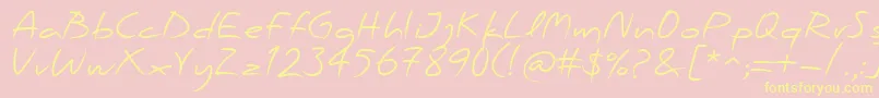 PfscandalproRegular Font – Yellow Fonts on Pink Background