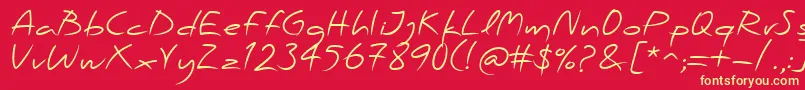 PfscandalproRegular-fontti – keltaiset fontit punaisella taustalla