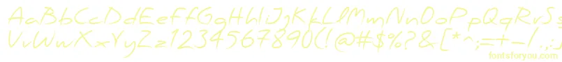 PfscandalproRegular-fontti – keltaiset fontit valkoisella taustalla