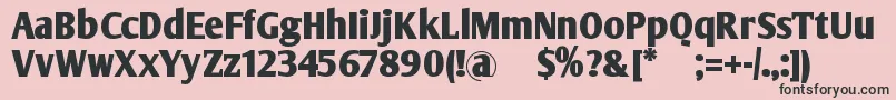 OlijoBold-fontti – mustat fontit vaaleanpunaisella taustalla